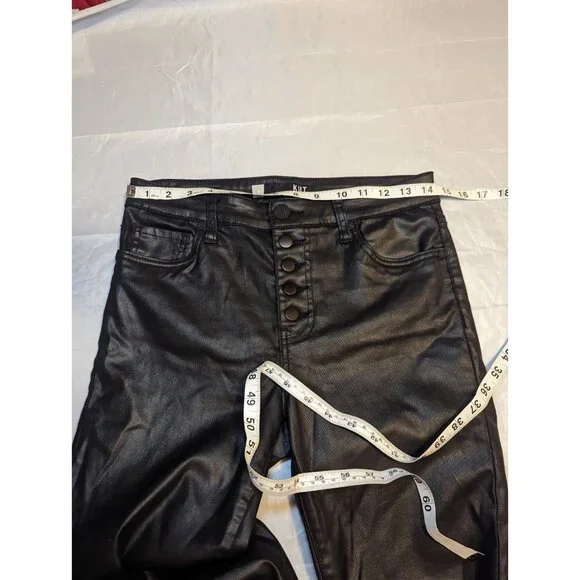 Kut From The Kloth Mia High Rise Skinny Coated Black Jeans Ladies 6 - Picture 15 of 16